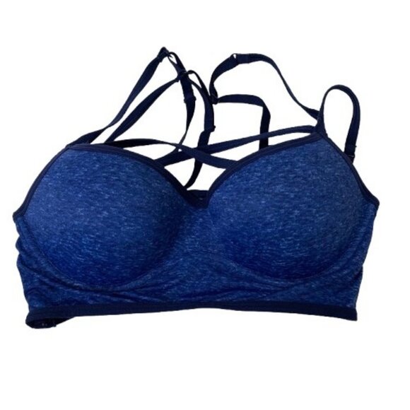 PINK Strappy Underwired Bralette in Blue - Size Medium - Picture 1 of 6